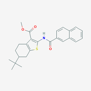 molecular formula C25H27NO3S B381795 Methyl 6-tert-butyl-2-(2-naphthoylamino)-4,5,6,7-tetrahydro-1-benzothiophene-3-carboxylate 
