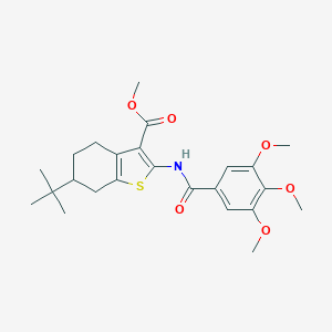 molecular formula C24H31NO6S B381796 Methyl 6-tert-butyl-2-[(3,4,5-trimethoxybenzoyl)amino]-4,5,6,7-tetrahydro-1-benzothiophene-3-carboxylate 