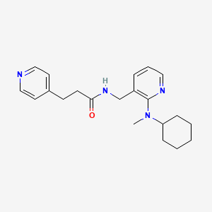 molecular formula C21H28N4O B3818046 N-({2-[cyclohexyl(methyl)amino]-3-pyridinyl}methyl)-3-(4-pyridinyl)propanamide 
