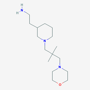 molecular formula C16H33N3O B3818219 2-[1-(2,2-Dimethyl-3-morpholin-4-ylpropyl)piperidin-3-yl]ethanamine 