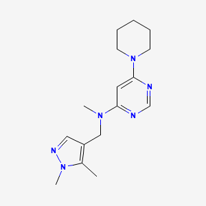 molecular formula C16H24N6 B3818250 N-[(1,5-dimethylpyrazol-4-yl)methyl]-N-methyl-6-piperidin-1-ylpyrimidin-4-amine 