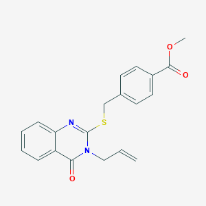 molecular formula C20H18N2O3S B381828 Methyl 4-[(4-oxo-3-prop-2-enylquinazolin-2-yl)sulfanylmethyl]benzoate 