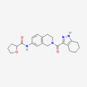 molecular formula C22H26N4O3 B3818319 N-[2-(4,5,6,7-tetrahydro-2H-indazol-3-ylcarbonyl)-1,2,3,4-tetrahydro-7-isoquinolinyl]tetrahydro-2-furancarboxamide 