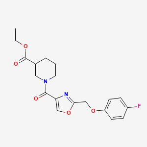 molecular formula C19H21FN2O5 B3818413 ethyl 1-({2-[(4-fluorophenoxy)methyl]-1,3-oxazol-4-yl}carbonyl)-3-piperidinecarboxylate 