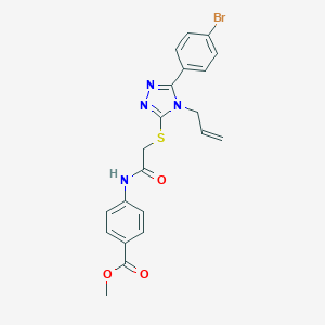 molecular formula C21H19BrN4O3S B381845 methyl 4-[({[4-allyl-5-(4-bromophenyl)-4H-1,2,4-triazol-3-yl]sulfanyl}acetyl)amino]benzoate 