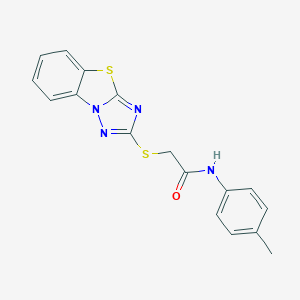 molecular formula C17H14N4OS2 B381858 N-(4-methylphenyl)-2-([1,2,4]triazolo[5,1-b][1,3]benzothiazol-2-ylsulfanyl)acetamide 