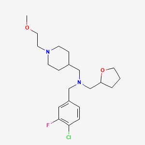 molecular formula C21H32ClFN2O2 B3818620 N-[(4-chloro-3-fluorophenyl)methyl]-1-[1-(2-methoxyethyl)piperidin-4-yl]-N-(oxolan-2-ylmethyl)methanamine 