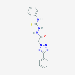 molecular formula C16H15N7OS B381867 N-phenyl-2-[(5-phenyl-2H-tetraazol-2-yl)acetyl]hydrazinecarbothioamide 