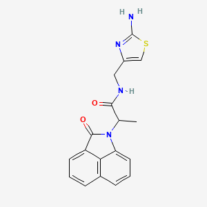 molecular formula C18H16N4O2S B3818788 N-[(2-amino-1,3-thiazol-4-yl)methyl]-2-(2-oxobenzo[cd]indol-1(2H)-yl)propanamide 