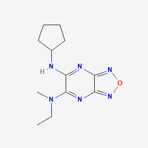molecular formula C12H18N6O B3818829 N'-cyclopentyl-N-ethyl-N-methyl[1,2,5]oxadiazolo[3,4-b]pyrazine-5,6-diamine 