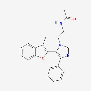 molecular formula C22H21N3O2 B3818889 N-{2-[5-(3-methyl-1-benzofuran-2-yl)-4-phenyl-1H-imidazol-1-yl]ethyl}acetamide 