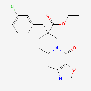 molecular formula C20H23ClN2O4 B3818905 ethyl 3-(3-chlorobenzyl)-1-[(4-methyl-1,3-oxazol-5-yl)carbonyl]-3-piperidinecarboxylate 