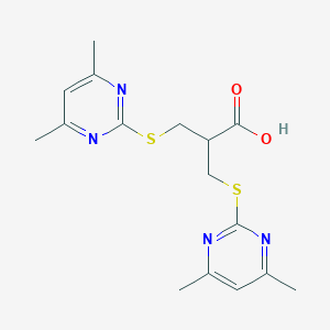 molecular formula C16H20N4O2S2 B381909 3-[(4,6-Dimethylpyrimidin-2-yl)sulfanyl]-2-{[(4,6-dimethylpyrimidin-2-yl)sulfanyl]methyl}propanoic acid CAS No. 433952-67-1