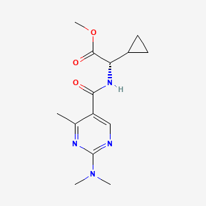 molecular formula C14H20N4O3 B3819224 methyl (2S)-cyclopropyl({[2-(dimethylamino)-4-methylpyrimidin-5-yl]carbonyl}amino)acetate 