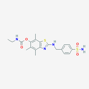Carbamic  acid,  ethyl-,  2-[[[4-(aminosulfonyl)phenyl]methyl]amino]-4,5,7-trimethyl-6-benzothiazoly