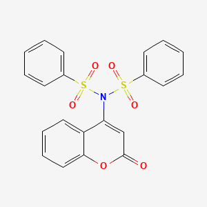 molecular formula C21H15NO6S2 B3819525 N-(benzenesulfonyl)-N-(2-oxochromen-4-yl)benzenesulfonamide 