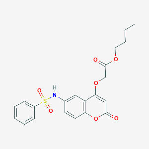 molecular formula C21H21NO7S B3819555 Butyl 2-[6-(benzenesulfonamido)-2-oxochromen-4-yl]oxyacetate 