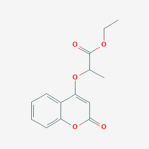 molecular formula C14H14O5 B3819556 Ethyl 2-(2-oxochromen-4-yl)oxypropanoate 