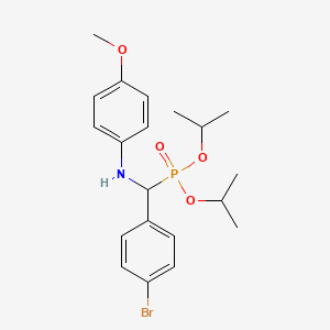molecular formula C20H27BrNO4P B3819578 Bis(propan-2-YL) [(4-bromophenyl)[(4-methoxyphenyl)amino]methyl]phosphonate 