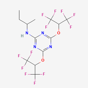 molecular formula C13H12F12N4O2 B3819745 N-(butan-2-yl)-4,6-bis[(1,1,1,3,3,3-hexafluoropropan-2-yl)oxy]-1,3,5-triazin-2-amine 