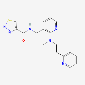 molecular formula C17H18N6OS B3819801 N-[[2-[methyl(2-pyridin-2-ylethyl)amino]pyridin-3-yl]methyl]thiadiazole-4-carboxamide 