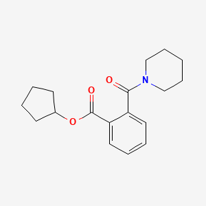 molecular formula C18H23NO3 B3819836 Cyclopentyl 2-(piperidine-1-carbonyl)benzoate 