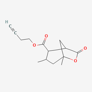 molecular formula C14H18O4 B3819881 But-3-ynyl 3,5-dimethyl-7-oxo-6-oxabicyclo[3.2.1]octane-2-carboxylate 