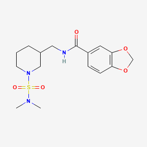 molecular formula C16H23N3O5S B3820006 N-({1-[(dimethylamino)sulfonyl]-3-piperidinyl}methyl)-1,3-benzodioxole-5-carboxamide 