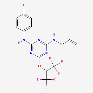 molecular formula C15H12F7N5O B3820008 N-allyl-N'-(4-fluorophenyl)-6-[2,2,2-trifluoro-1-(trifluoromethyl)ethoxy]-1,3,5-triazine-2,4-diamine 