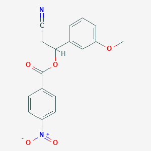 molecular formula C17H14N2O5 B3820063 2-cyano-1-(3-methoxyphenyl)ethyl 4-nitrobenzoate 