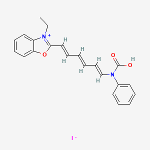 molecular formula C22H21IN2O3 B3820150 2-{6-[carboxy(phenyl)amino]-1,3,5-hexatrien-1-yl}-3-ethyl-1,3-benzoxazol-3-ium iodide 