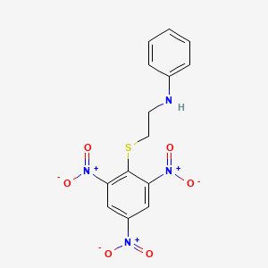 molecular formula C14H12N4O6S B3820185 N-{2-[(2,4,6-trinitrophenyl)sulfanyl]ethyl}aniline 