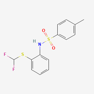 molecular formula C14H13F2NO2S2 B3820380 N-[2-(difluoromethylsulfanyl)phenyl]-4-methylbenzenesulfonamide 