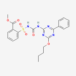 molecular formula C22H23N5O6S B3820454 Methyl 2-[(4-butoxy-6-phenyl-1,3,5-triazin-2-yl)carbamoylsulfamoyl]benzoate 