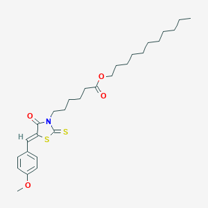 molecular formula C28H41NO4S2 B382078 Undecyl 6-[5-(4-methoxybenzylidene)-4-oxo-2-thioxo-1,3-thiazolidin-3-yl]hexanoate 
