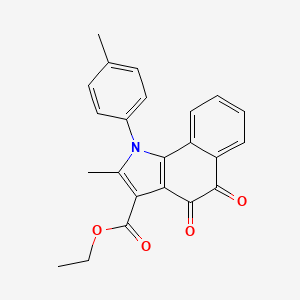 molecular formula C23H19NO4 B3820920 ETHYL 2-METHYL-1-(4-METHYLPHENYL)-4,5-DIOXO-1H,4H,5H-BENZO[G]INDOLE-3-CARBOXYLATE 
