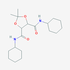 molecular formula C19H32N2O4 B382093 N,N'-dicyclohexyl-2,2-dimethyl-1,3-dioxolane-4,5-dicarboxamide CAS No. 296279-80-6