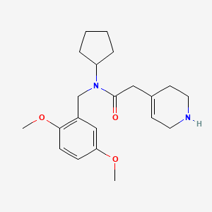 molecular formula C21H30N2O3 B3820982 N-cyclopentyl-N-(2,5-dimethoxybenzyl)-2-(1,2,3,6-tetrahydro-4-pyridinyl)acetamide hydrochloride 