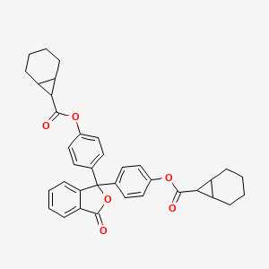 molecular formula C36H34O6 B3820992 4-(1-{4-[(BICYCLO[4.1.0]HEPT-7-YLCARBONYL)OXY]PHENYL}-3-OXO-1,3-DIHYDRO-1-ISOBENZOFURANYL)PHENYL BICYCLO[4.1.0]HEPTANE-7-CARBOXYLATE CAS No. 497820-23-2