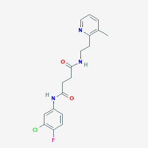 molecular formula C18H19ClFN3O2 B3821005 N-(3-chloro-4-fluorophenyl)-N'-[2-(3-methylpyridin-2-yl)ethyl]succinamide 