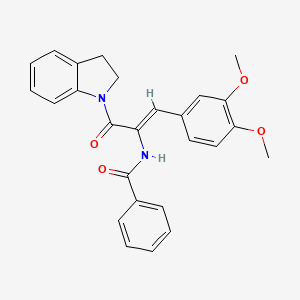 molecular formula C26H24N2O4 B3821012 N-[1-(2,3-dihydro-1H-indol-1-ylcarbonyl)-2-(3,4-dimethoxyphenyl)vinyl]benzamide 