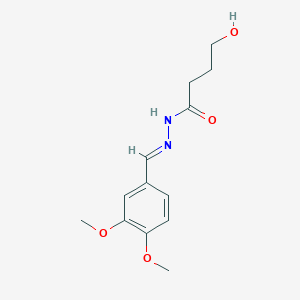 molecular formula C13H18N2O4 B3821031 N-[(E)-(3,4-dimethoxyphenyl)methylideneamino]-4-hydroxybutanamide 