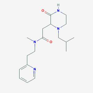 molecular formula C18H28N4O2 B3821116 N-methyl-2-[1-(2-methylpropyl)-3-oxopiperazin-2-yl]-N-(2-pyridin-2-ylethyl)acetamide 