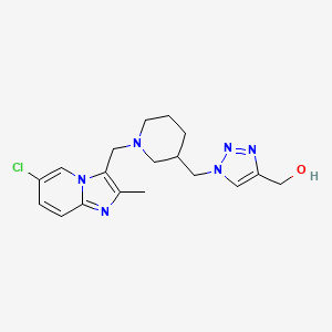 molecular formula C18H23ClN6O B3821163 [1-[[1-[(6-Chloro-2-methylimidazo[1,2-a]pyridin-3-yl)methyl]piperidin-3-yl]methyl]triazol-4-yl]methanol 