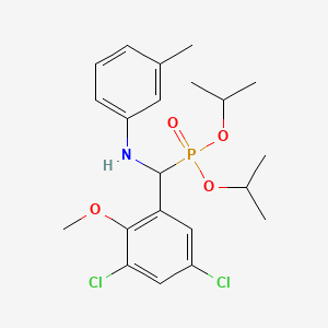 molecular formula C21H28Cl2NO4P B3821254 N-[(3,5-dichloro-2-methoxyphenyl)-di(propan-2-yloxy)phosphorylmethyl]-3-methylaniline 