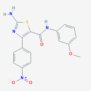 molecular formula C17H14N4O4S B382126 2-amino-N-(3-methoxyphenyl)-4-(4-nitrophenyl)-1,3-thiazole-5-carboxamide 