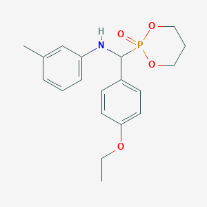 molecular formula C19H24NO4P B3821262 N-[(4-ethoxyphenyl)(2-oxido-1,3,2-dioxaphosphinan-2-yl)methyl]-3-methylaniline 