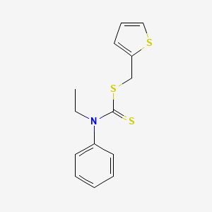 molecular formula C14H15NS3 B3821524 thiophen-2-ylmethyl N-ethyl-N-phenylcarbamodithioate 