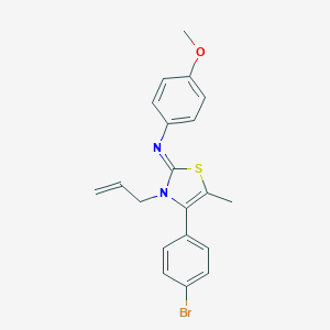 molecular formula C20H19BrN2OS B382153 N-(3-allyl-4-(4-bromophenyl)-5-methyl-1,3-thiazol-2(3H)-ylidene)-N-(4-methoxyphenyl)amine 