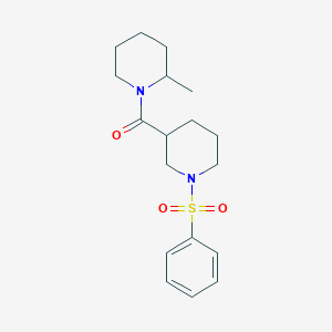 molecular formula C18H26N2O3S B382163 1-[1-(Benzenesulfonyl)piperidine-3-carbonyl]-2-methylpiperidine CAS No. 345616-95-7